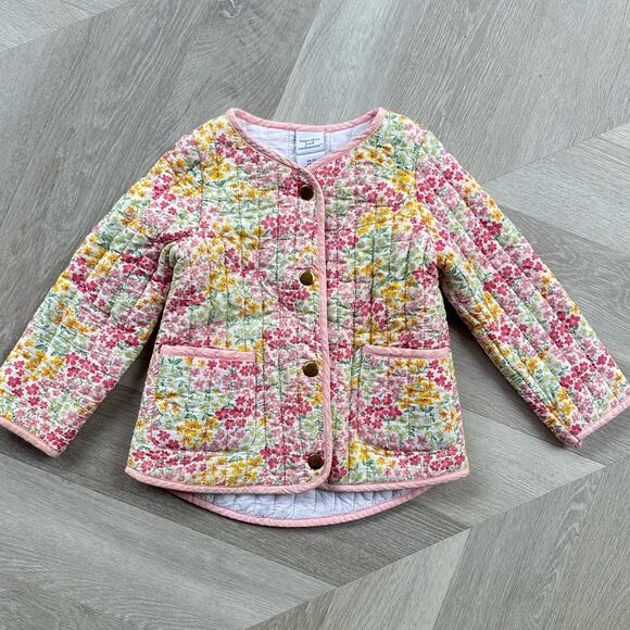 Cupcakes Cashmere Quilted Jacket Pink Floral Toddler Girls 2T Boho Prairie Chic - Picture 3 of 10